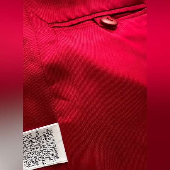 TALBOTS 100% Wool One Button Structured Blazer Jacket Red festive preppy 8P - Picture 4 of 9
